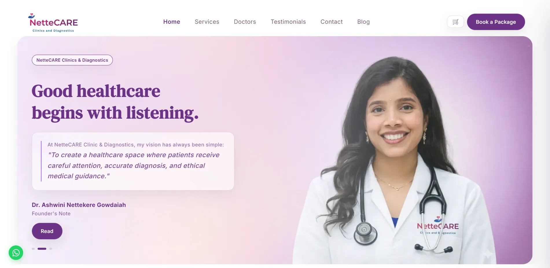 Patient-Facing Diagnostics & Clinic Landing Portal